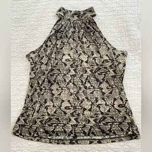 Michael Kors Snakeskin Printed High Neck Tank Work Party Cocktail Size Large